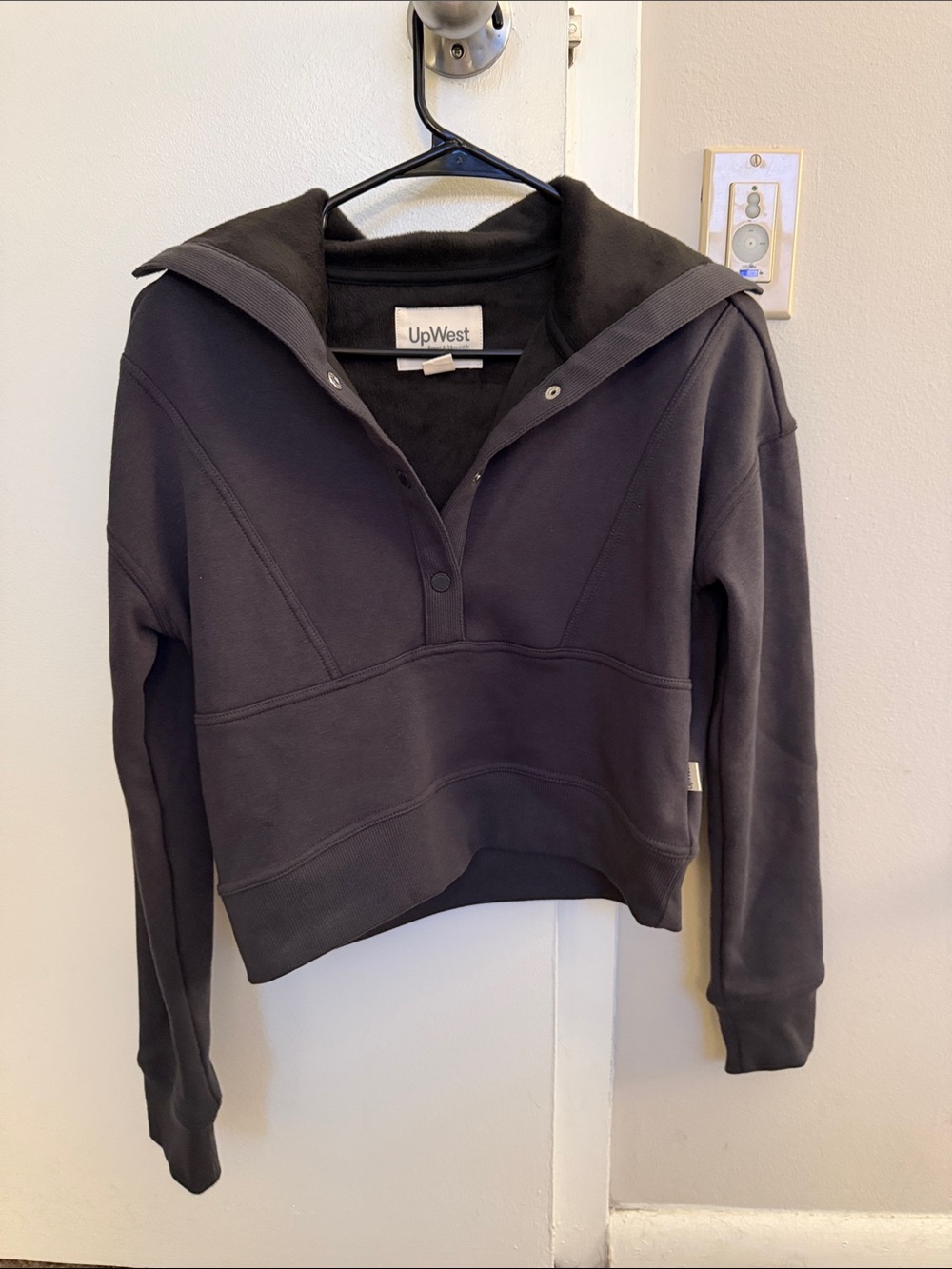 UpWest Black Snap-Front Hooded Pullover